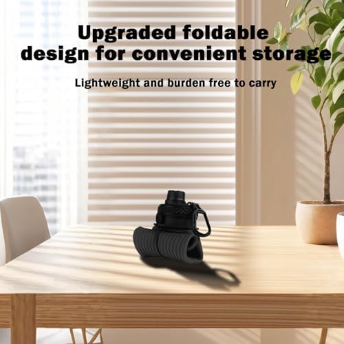 Collapsible Water Bottle, Sport Water Bottle 24oz, Reuseable BPA Free Silicone Foldable Water Bottles Leak-proof Portable Water Bottle for Travel, Gym, Hiking, Office, Camping (Black) - Image 7